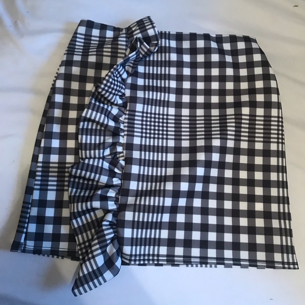 Missguided Gingham Scuba Mini Skirt